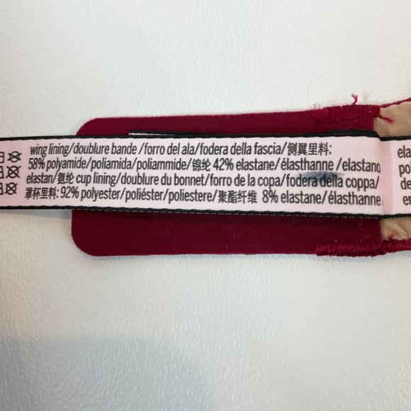 NWOT Victoria's Secret Bra 36B Lined Perfect Coverage Red Shimmer - Picture 7 of 7